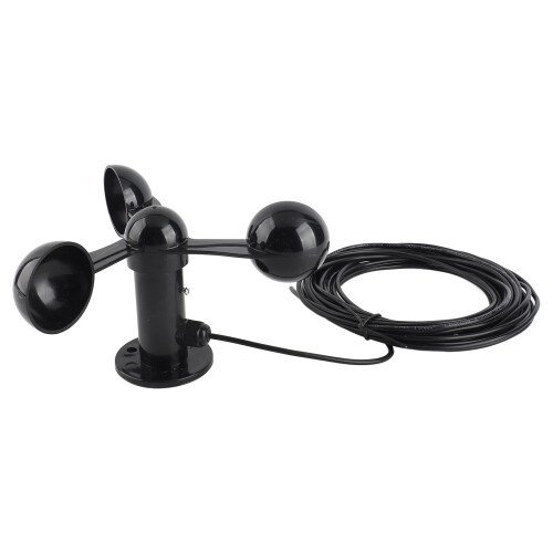 Wind Speed Anemometer Sensor with 8M Waterproof Cable 3 Cups Anti-Interference