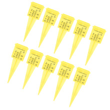 10 Pcs Rain Gauge with Numbers, Yellow ABS, 1.5in