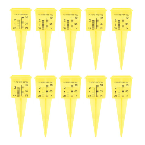 10 Pcs Rain Gauge with Numbers, Yellow ABS, 1.5in 1