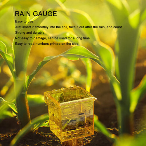 10 Pcs Rain Gauge with Numbers, Yellow ABS, 1.5in 2