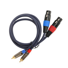 Dual-XLR-auf-RCA-Kabel 2m 24K vergoldete Anschlüsse Professionelles Audiokabel