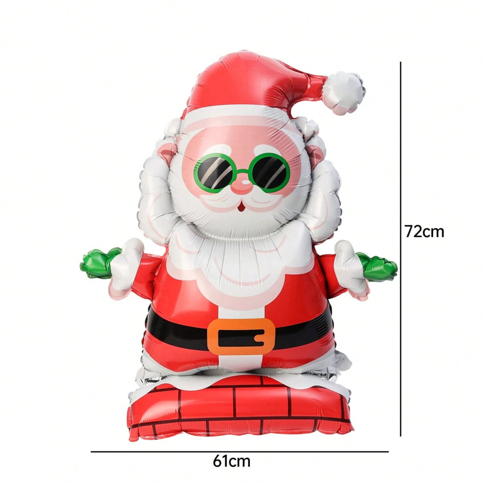 (Santa Claus, as the picture show) Large Standing Christmas Foil Balloon Xmas Tree Santa Claus Snowman Xmas Tree Inflatable Balloons Holiday Party Dec-image-OPC-PJB7WVM-NEW