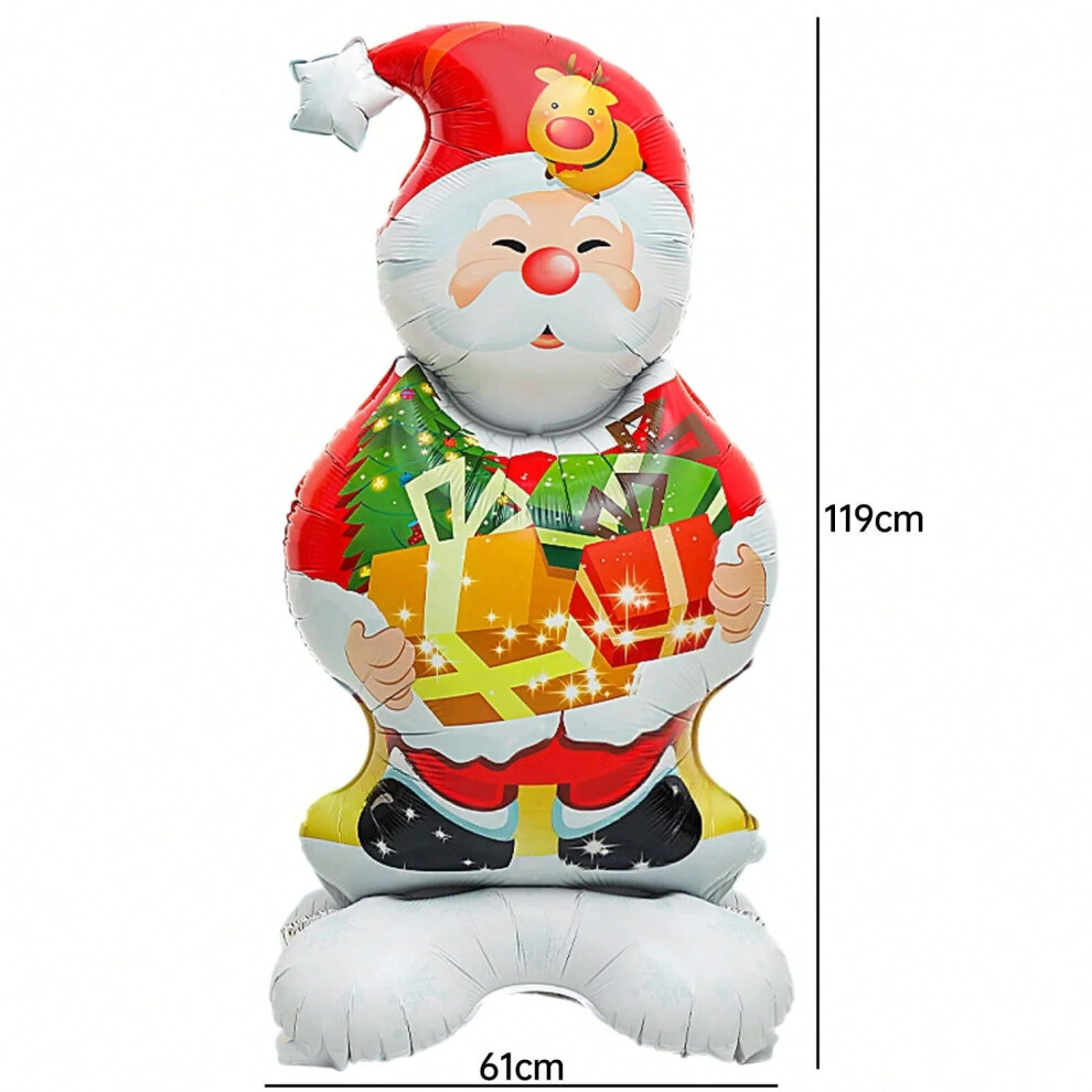 (Snowman, as the picture show) Large Standing Christmas Foil Balloon Xmas Tree Santa Claus Snowman Xmas Tree Inflatable Balloons Holiday Party Decor K-image-OPC-PJB7WVH-NEW
