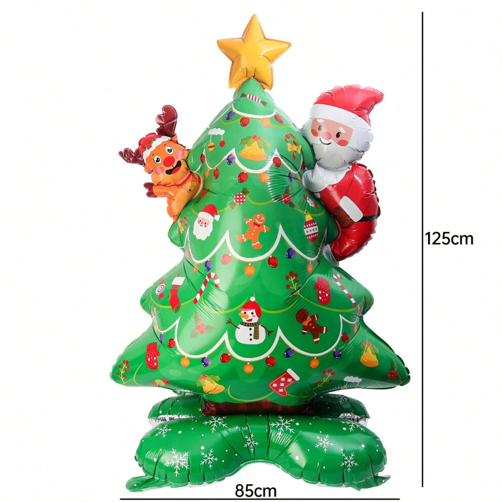 (Xmas Tree, as the picture show) Large Standing Christmas Foil Balloon Xmas Tree Santa Claus Snowman Xmas Tree Inflatable Balloons Holiday Party Decor-image-OPC-PJB7WVJ-NEW
