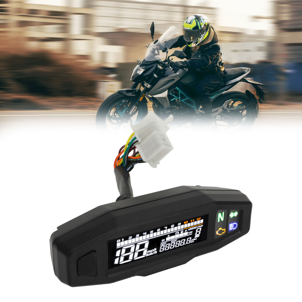Rugged 12V Motorcycle Gauge: Speedometer Odometer Fuel Level 8081332057155