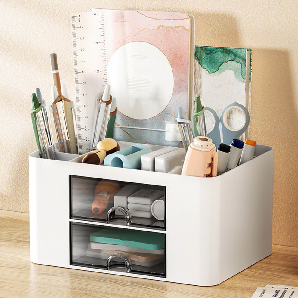 Large Capacity Desk Organizer with Double Layer Drawers for Office Supplies-image-OPC-PJB7XFK-NEW
