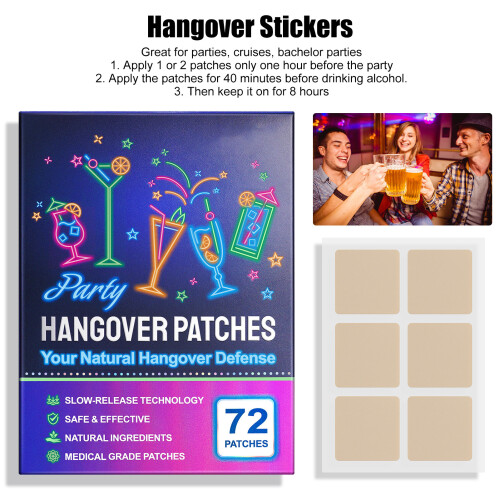 72pcs Hangover Stickers Non-Woven Wake Refreshed 2