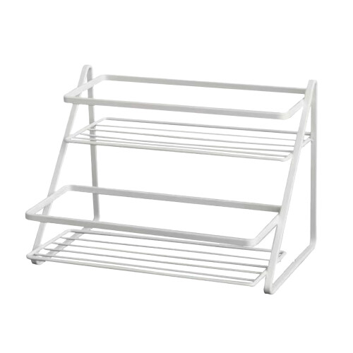 2-Tier Countertop Storage Rack, Iron Wire, White 2