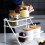 2-Tier Countertop Storage Rack, Iron Wire, White 6