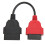 OBD2 Scanner Adaptor Cable Red SRS Diagnostic 5