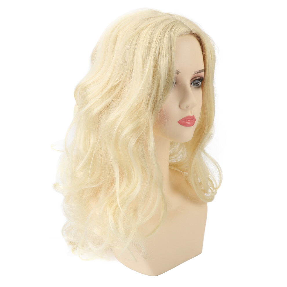 Unisex Blonde Wavy Synthetic Wig For Daily Wear Or Halloween Cosplay