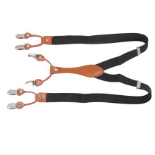 Black Heavy Duty Men Suspenders Double Layer Adjustable Elastic