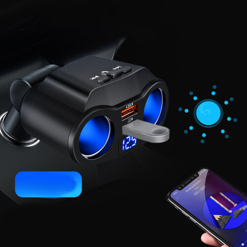 Bluetooth 2 Socket Cigarette Lighter Splitter 1