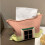 Strickstoff-Serviettenbox-Spender Baumwollgarn Pink Gelb 90g 5