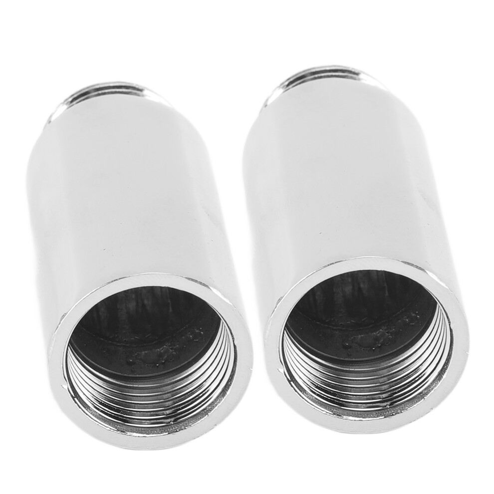2Pcs Chrome Shower Head Extension Pipe Stainless Steel 2In Bathroom Accessory 4961332084150