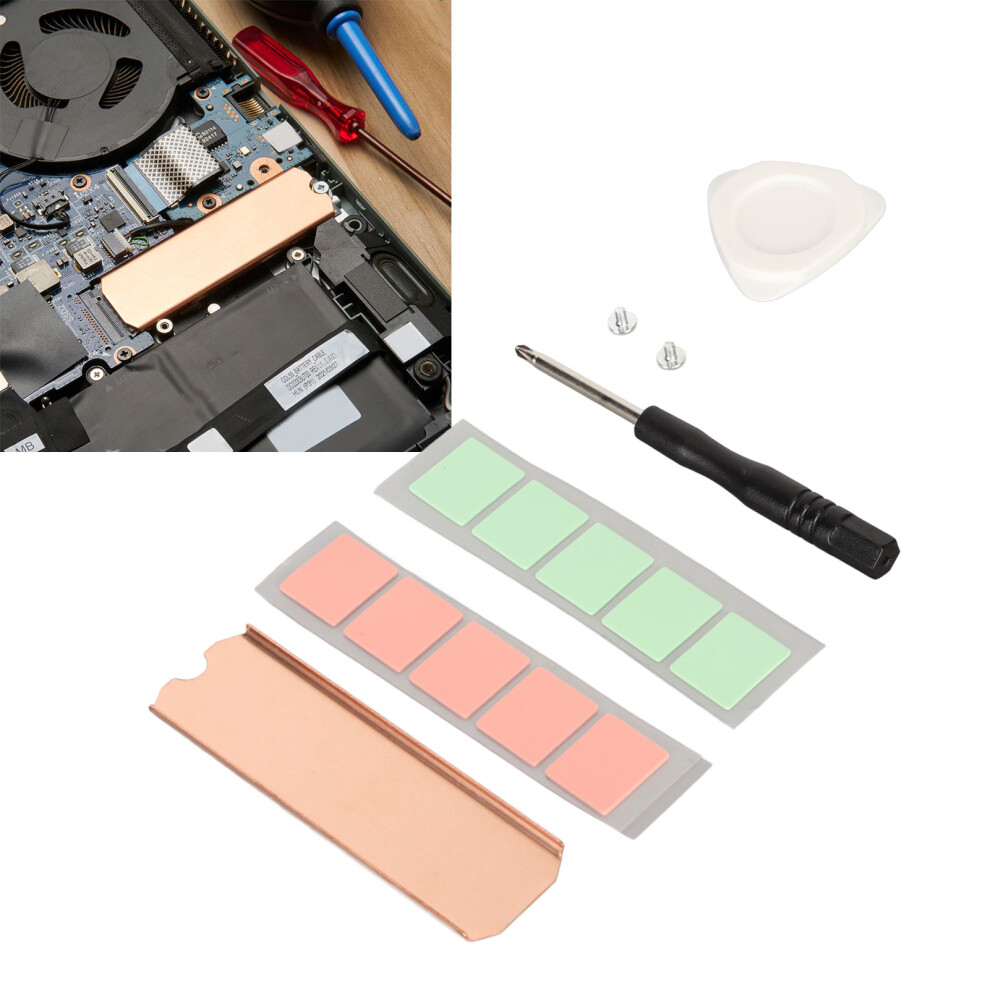 Stable Copper Heat Sink For M.2 2280 Ssd Rustproof Hard Drive Cooling With Pad 4611332085120