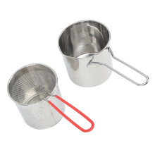 Stainless Steel Small Deep Fryer Pot 3-Piece Set for Kitchen