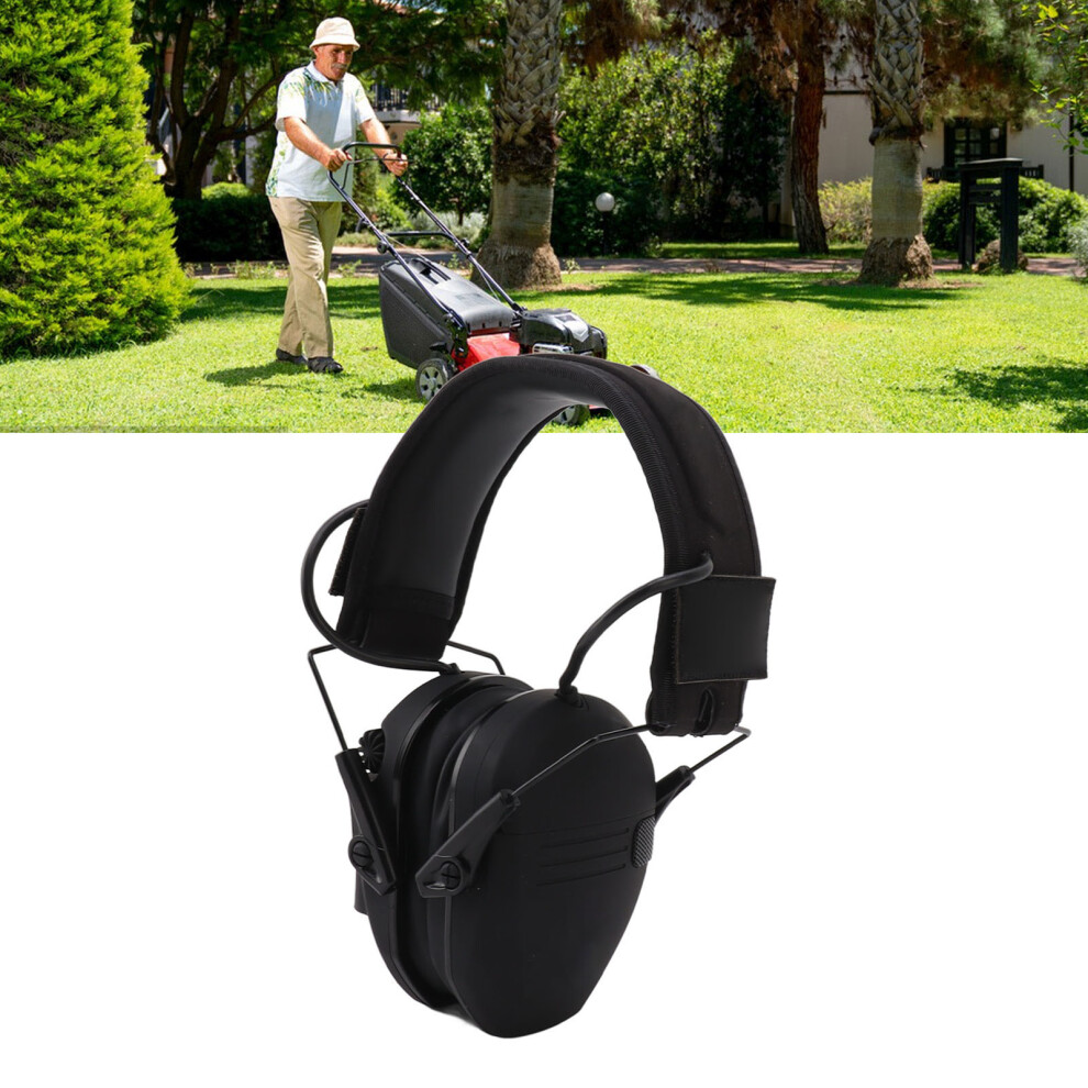 Noise Reduction Electronic Earphones, Foldable Abs, Adjustable Headband, Black 6901332090094