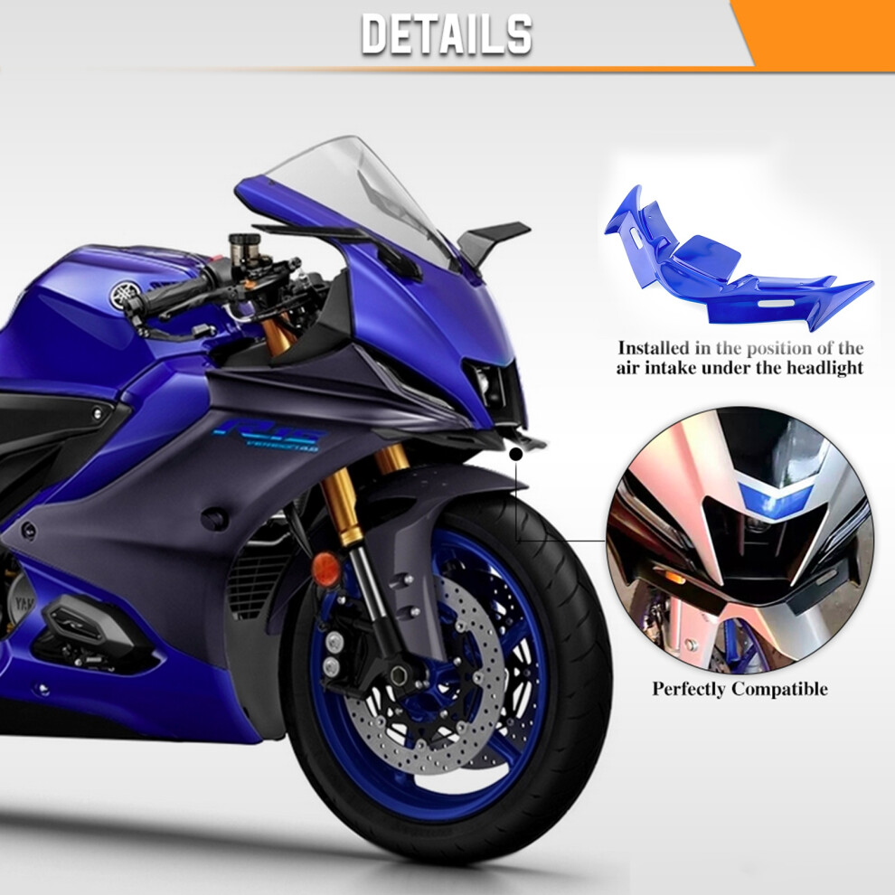 Motorcycle Front Fairing Winglets For R15 V4.0 2022+ Abs 400*170Mm 3231332094857