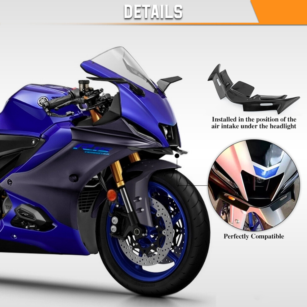 Motorcycle Front Fairing Winglets for YZF R15 V4.0 2022+ â Aerodynamic Design-image-OPC-PJB86BK-NEW