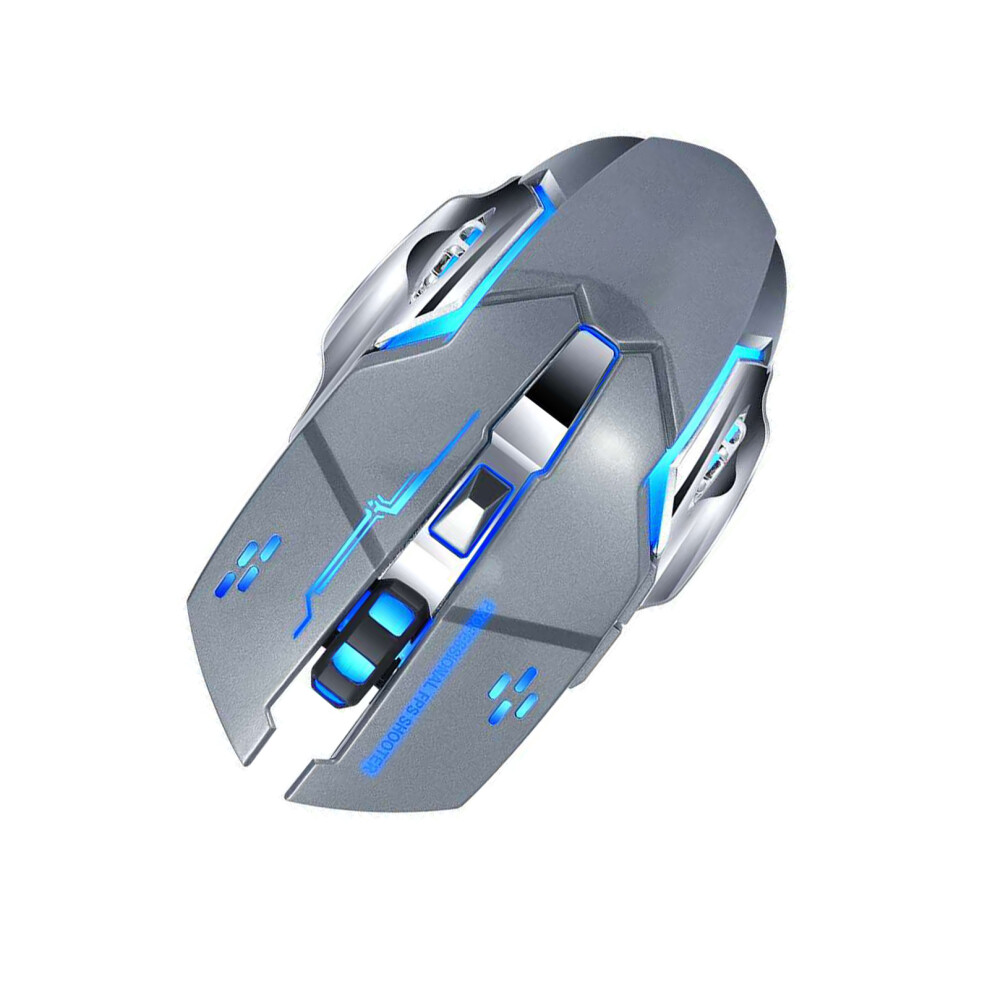 Q13 Wireless Mechanical Gaming Mouse, Metal Charging & Mute Gray 7661332095367