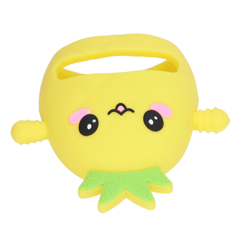 Baby Fruit Shaped Silicone Teether Mitten For Soothing Gums, Yellow