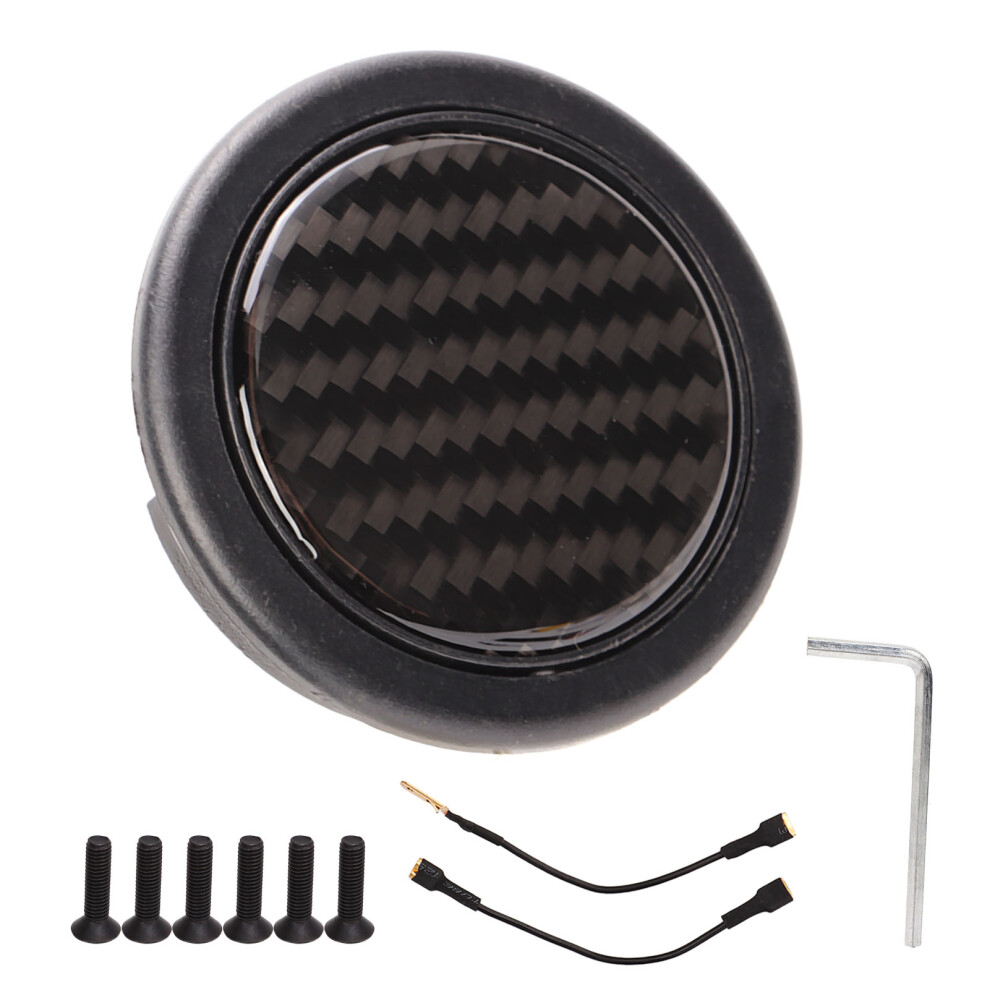 Steering Wheel Horn Button 50Mm Diameter Carbon 9121376158490