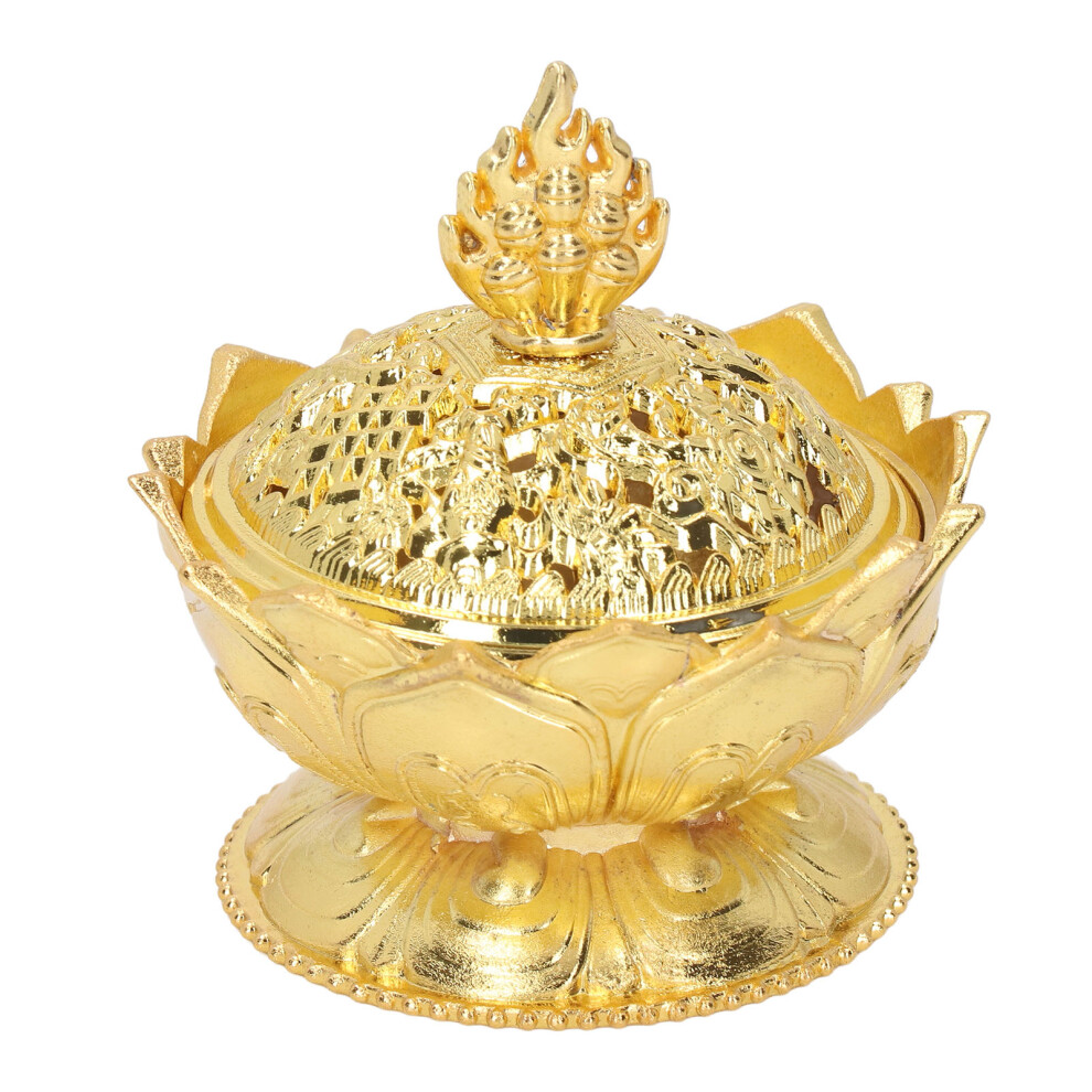 Vintage Lotus Flower Incense Burner Holder 7Cm Gold
