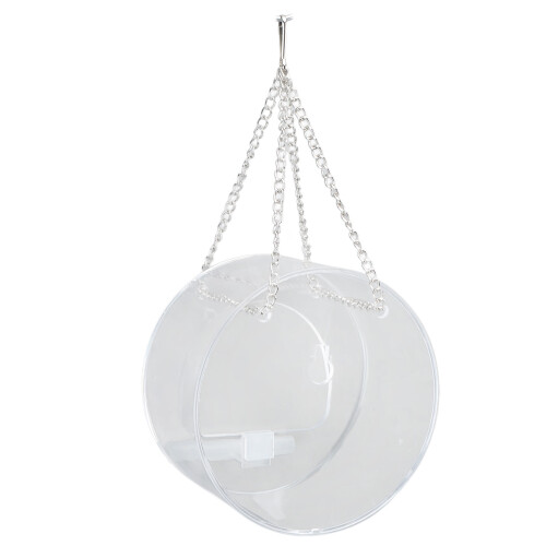 Wild Bird Feeder Clear Round Shape with Strong Suction Cups for Garden Use