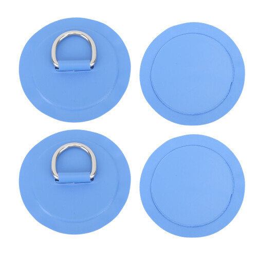 4 Stück PVC Runde D-Ring Patch für Boot, Rettungsboot, Paddleboard, Blau