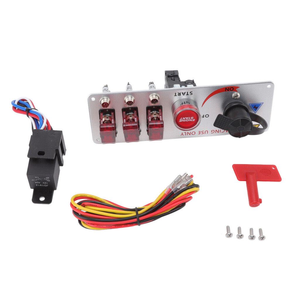 5In1 12V Led Toggle Ignition Switch Panel With Red 9121376160127