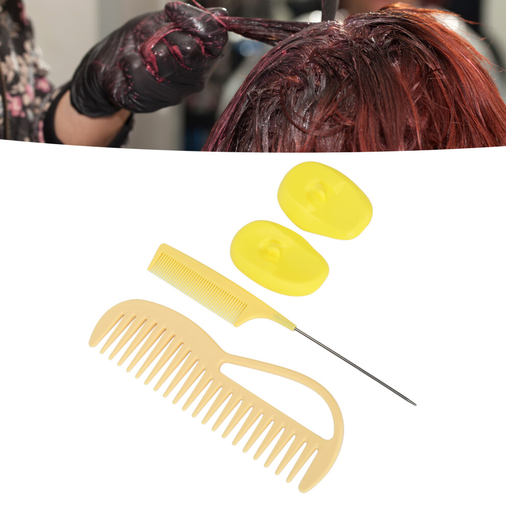 Silicone Wide Tooth Hair Dye Comb Kit with Ear Cover Ergonomic & Washable