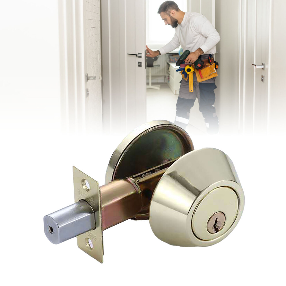 Iron Round Single Cylinder Deadbolt Lock 20X20x15cm, Fast Security 6911332116793