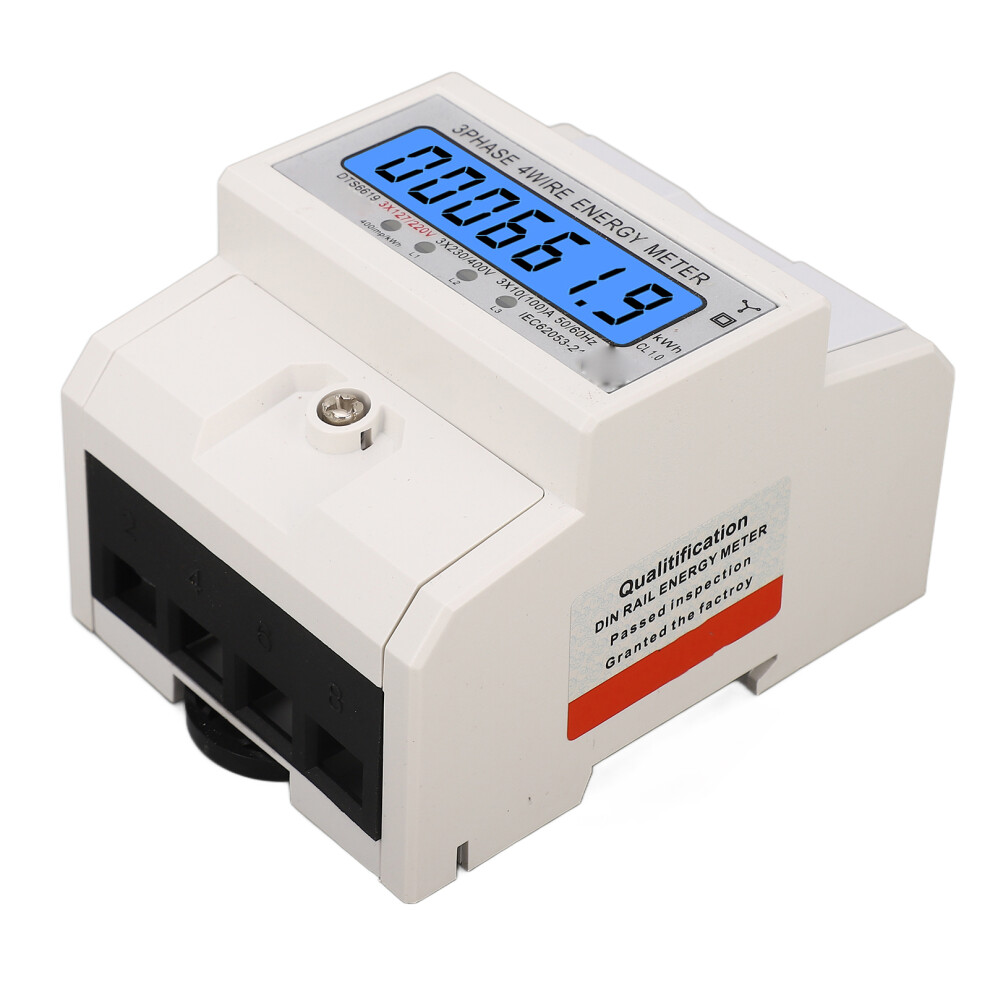 Lcd Kwh Meter 3X127/220Vac 3 Phase 4 Wire 10Â100A Din Rail 9431332116779