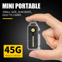 Mini LED Keychain Flashlight 400mAh Waterproof 8.6x3.9cm Black