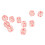 20pcs Transparent Pink-Spotted 6-Sided Plastic Dice for Board & Math Games 12