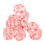20pcs Transparent Pink-Spotted 6-Sided Plastic Dice for Board & Math Games 10