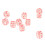 20pcs Transparent Pink-Spotted 6-Sided Plastic Dice for Board & Math Games 9
