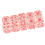 20pcs Transparent Pink-Spotted 6-Sided Plastic Dice for Board & Math Games 13