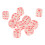 20pcs Transparent Pink-Spotted 6-Sided Plastic Dice for Board & Math Games 5