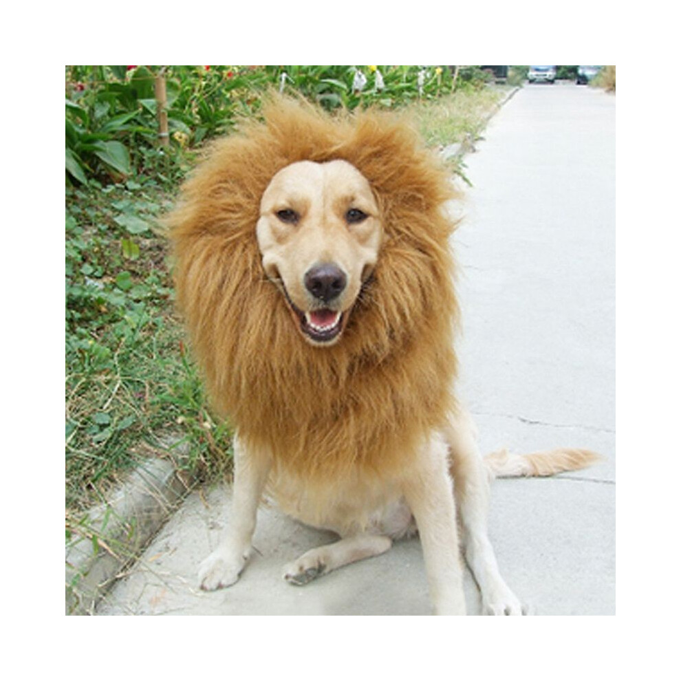 (, L) Pet Costume Lion Mane Wig For Dog Halloween Festival Dress Up Gift Fashion Prop Black