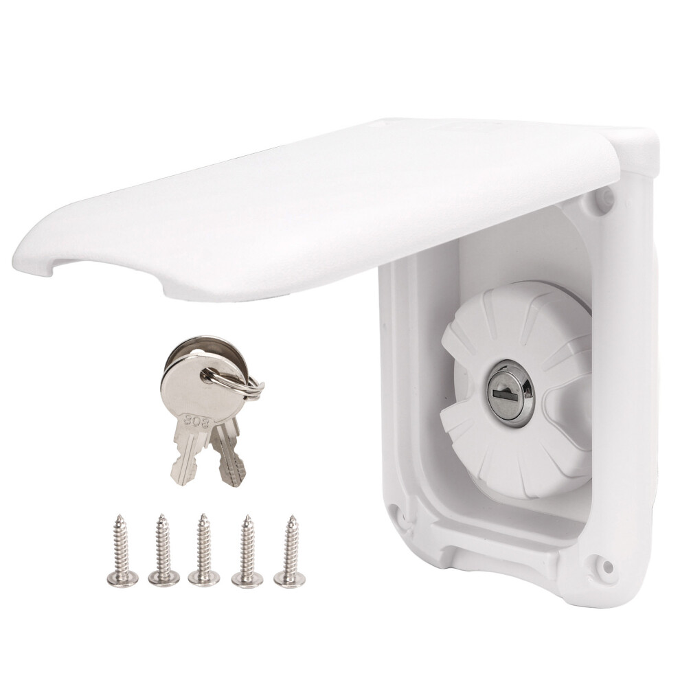 Rv Gravity Fresh Water Fill Hatch Inlet With Keys White 9121376163029
