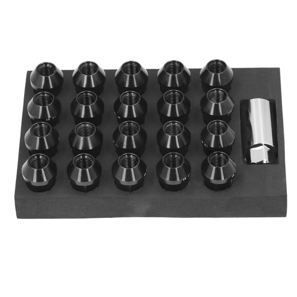 M12x1.5 Lug Nuts With Socket Adapter Aluminum Black 9121376163050