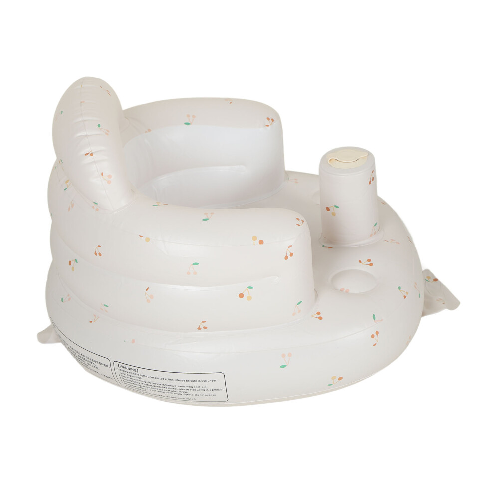 Baby Inflatable Sitting Seat with Pump Soft Support Cherry Design Portable