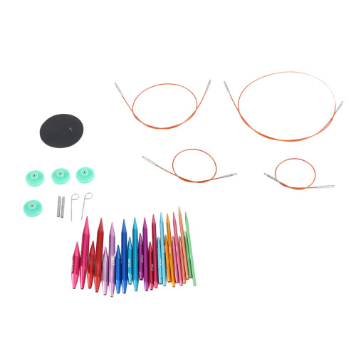 Assorted Color Circular Knitting Needle Set 3-8mm with Storage Bag