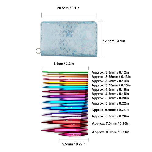 Assorted Color Circular Knitting Needle Set 3-8mm with Storage Bag 1