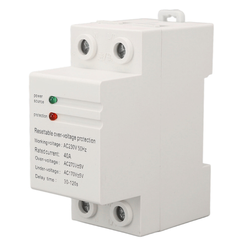 Single Phase Voltage Protector 40A Ac230v Auto Reset Over Under Voltage Circuit 5021332134732