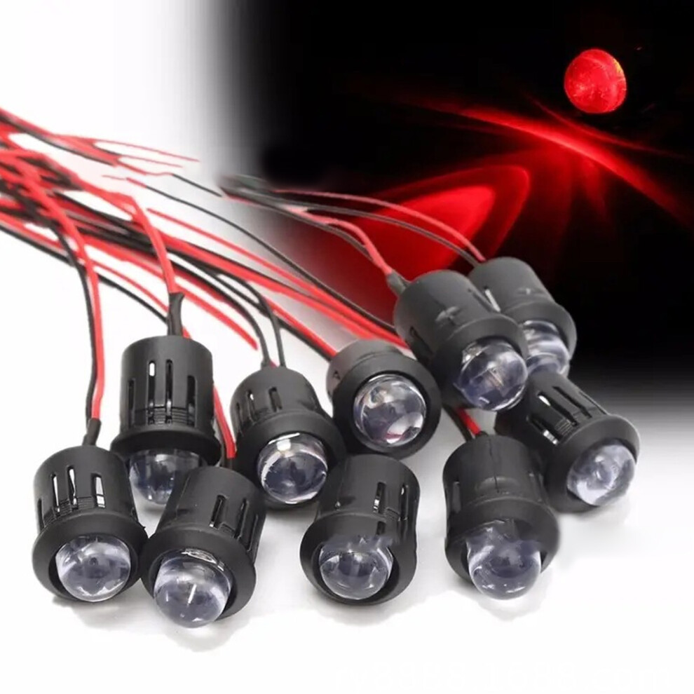 Set Of 10 10Mm 12V Led Dashboard Pilot Indicators Red/Light 4041332143122