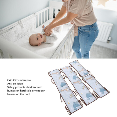 Breathable Crash-Proof Soft Wrap Bumper Pad for Crib Boys Girls 2