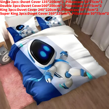 (Style H, Double(200x200cm)) Cartoon Astro Bot Bedding Duvet Cover Pillow Case Set Bedroom Single Double
